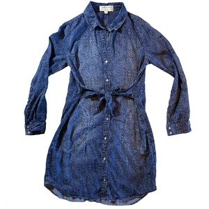 Anthropologie Cloth & Stone Denim Long Sleeve Shirt Dress